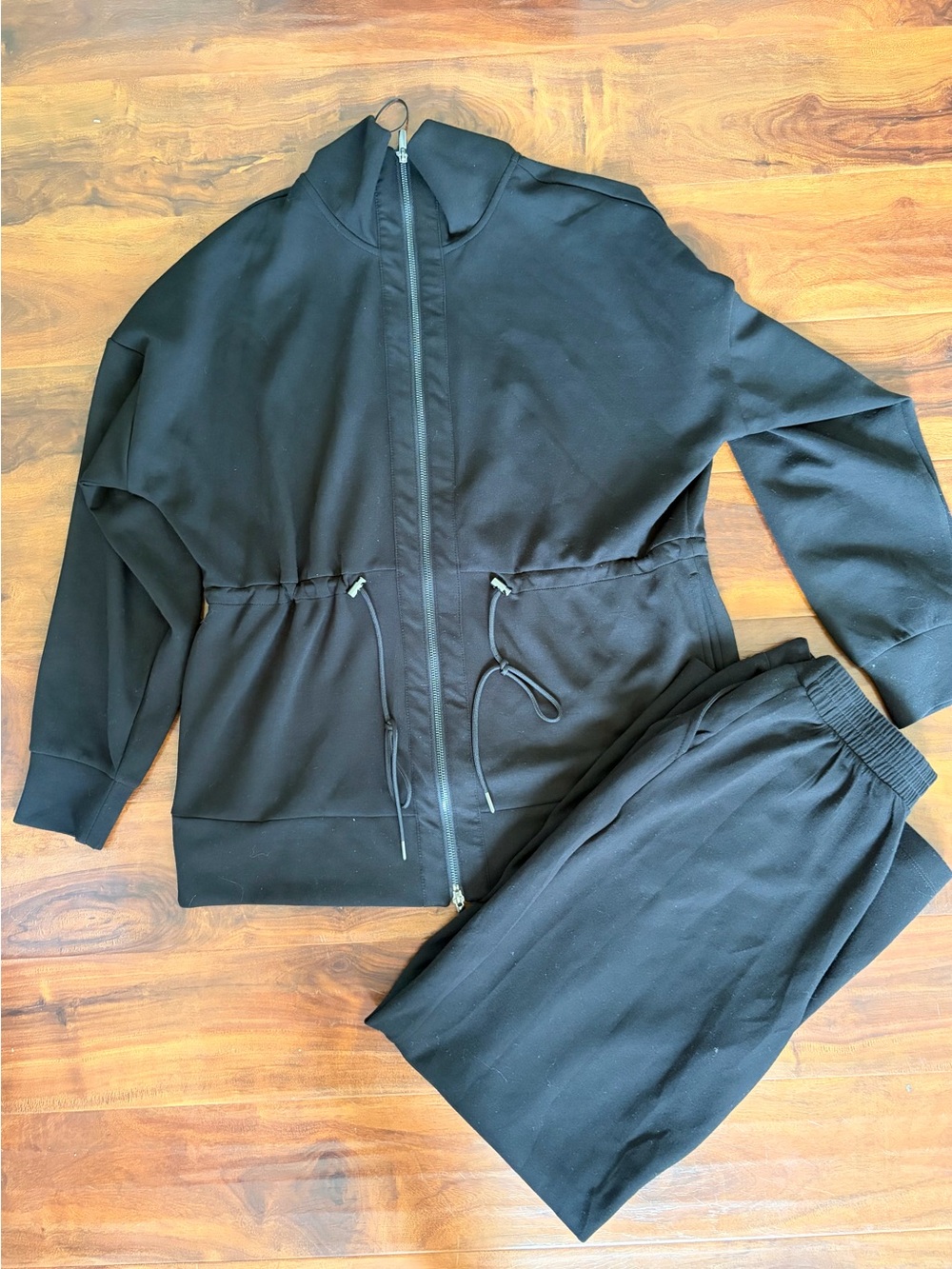 Black Zip-Up Women's Hoodie and Joggers Set